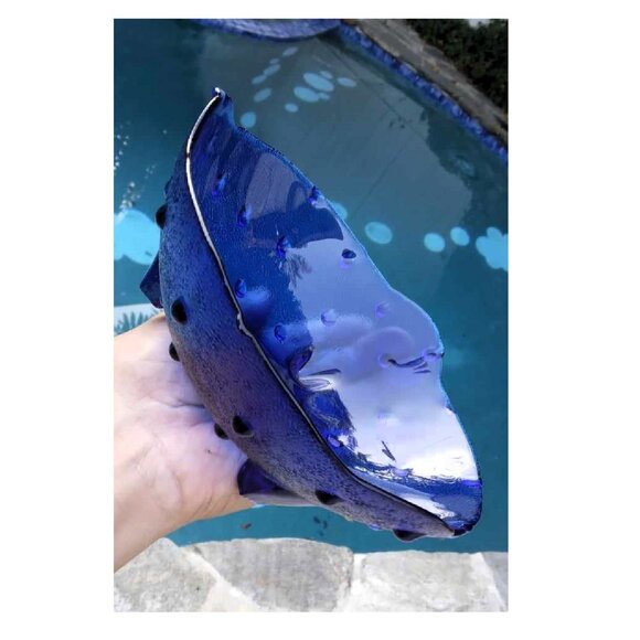 A pair of Vintage Cobalt Blue Triple Footed Hobnail Trinket Bowls/Candy Dishes - Picture 2 of 11